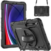 Lobwerk Tablet-Hülle Schutzhülle für Samsung Galaxy Tab S9 2023 SM-X710 Tab S9 FE SM-X510, Sturzdämpfung, Aufstellfunktion, Outdoor