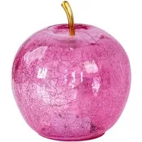 Levandeo® LED Dekolicht, LED Apfel H17cm Rosa Glas Dekolampe Timer Tischlampe Stimmungslicht