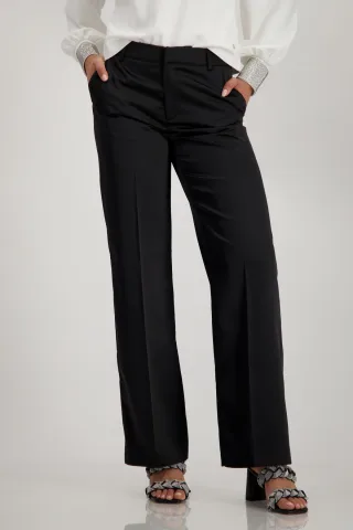 monari - Wide-Leg-Satinhose schwarz - Gr. - 38
