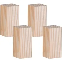 Lusimat Möbelfuß Set mit Beinen aus Vollholz für Kubik Würfelregal, (4-St)