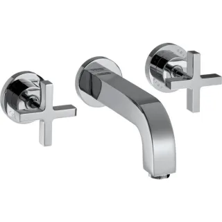hansgrohe Axor Citterio Fertigmontageset 39313000 Unterputz-3-Loch-Waschtischarmatur, mit Kreuzgriffen, chrom