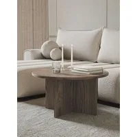 Selsey Couchtisch OVO, Couchtisch rund mit Holznachbildung, 76 cm