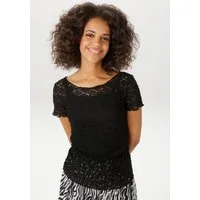 Aniston CASUAL T-Shirt aus floraler Häkelspitze