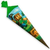itenga Schultüte itenga Schultüte 85cm eckig Blockgame PIXEL Zuckertüte Tüllverschluss