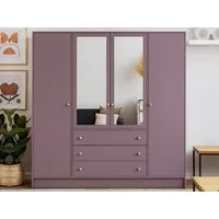 Beautysofa Kleiderschrank mit Spiegel und 3 Schubladen (Zur Auswahl: zweitürig, dreitürig oder viertürig, verschiedene Farben) Höhe 200 cm