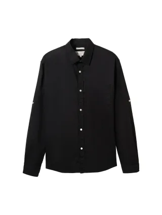 Denim Tom Tailor - Relaxed Langarmshirt black - Gr. - S