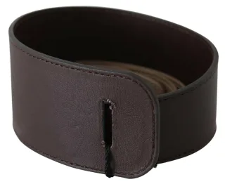 GF Ferre Ceinture large en cuir véritable marron avec logo pour femme