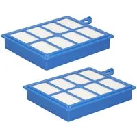 McFilter HEPA-Filter (2 Stück) passend für AEG LX7-2-ÖKO, LX7-2-CR-A, VX6-2-CR-A, Blau, Kunststoff / Filter-Lamellen, Hygienefilter