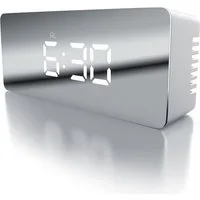BEARWARE Wecker LED Spiegelwecker, Nachtmodus, Temperaturanzeige, Kosmetikspiegel digital Reisewecker, Alarmwecker, Schlummerfunktion, Nachtmodus