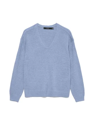 VERO MODA - VMCHARITY LS V-NECK PULLOVER NOOS Brunnera Blue - Gr. - M