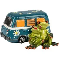 formano Sammelfigur Froschpaar Camper handbemalte Dekofigur aus der Serie Froschhausen