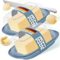 uandu home Butterdose Glas & Bambus – Borosilikat Glasdeckel, (mit FSC-zertifiziertem Bambusboden – Luftdichte Butterglocke für 250g Butter – Butterschale, Geschenkidee, Butter Box Dose, Butterbox)