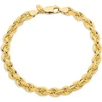 Tony Fein Charm-Einhänger Tony Fein Kordelarmband 6 mm Echt 585er Vergoldet Massiv