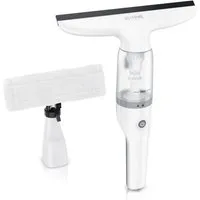 Brandson Akku-Fenstersauger Fensterreiniger inkl. Sprühflasche mit Wischbezug, 28 cm Saugdüse, Laufzeit ca. 30 minuten, für Fenster Duschkabine Spiegel, 2200 mAh