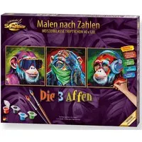 Schipper Malen nach Zahlen Meisterklasse Triptychon - Die 3 Affen, Made in Germany