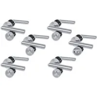 Alpertec Türbeschlag Rosettengarnitur für 5 x Zimmertüren BB und 1 x WC/Badtüre (6 St., Spar-Set), Edelstahl satiniert