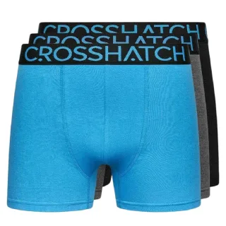 Crosshatch - Boxershorts für Herren (3er-Pack) (Schwarz Blau)