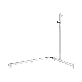 KEUCO AXESS Eck-Duschhandlauf 90° mit Brausestange, Metall, B: 85 H: 130,1 T: 115 cm, 35015010301 35015010301
