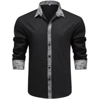 Allthemen Langarmhemd mit Stickmuster Kontrast Langarmhemd Regular Fit