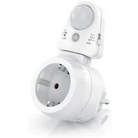 BEARWARE Steckdose Bewegungsmelder mit Timer, Lichtsensor, Infrarotsensor Bewegungssensor, 1-St., Sensoreinheit 180° drehbar, 1, 5, 10 Minuten, 10A, 2300 W