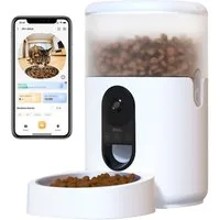 Imou Katzen-Futterautomat PF1 Automatischer Tierfutterspender für Katzen und Hunde, 4L, 2.5K 360° Kamera, App-Steuerung, Fütterungsplan