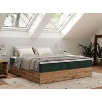 MKS MÖBEL Boxspringbett WOOD ZERO (Set, Bett, Polsterbett mit integrierten Matratzen, 2 Bettkästen, H3/H4), Topper T25 oder Visco optional, ohne Kopfteil