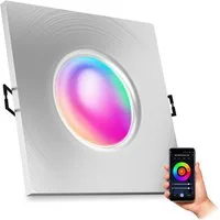 SSC-LUXon LED Außen-Deckenleuchte Einbaustrahler BEDA in silber & quadratisch IP65 LED Modul Smart 4W, Smart