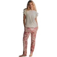 LAURA ASHLEY Pyjama Laura Ashley Kurzarm-Schlafanzug mit Raffung (2 tlg)