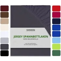 Svenson Spannbettlaken Svenson Jersey Spannbettlaken, 100% Baumwolle, Gummizug: rundum, (1 Stück), grau