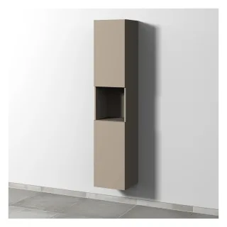Sanipa 3way Hochschrank mit 2 Türen und 1 offenem Fach, Sandgrau-Matt SF11467