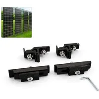 avoltik Solarmodul-Halterung für Gartenzaun Doppelstabmatten Zaun 6/5/6 & 8/6/8, PV Befestigung, (Set, 2er Set für 1 Solarmodul)