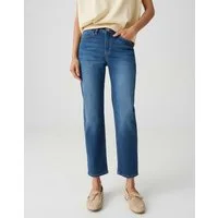 OPUS 5-Pocket-Jeans Gestreiftes T-Shirt aus BCI Cotton Mix Loose Fit Boxy Fit, Schlitze an den Seiten, Pull-on