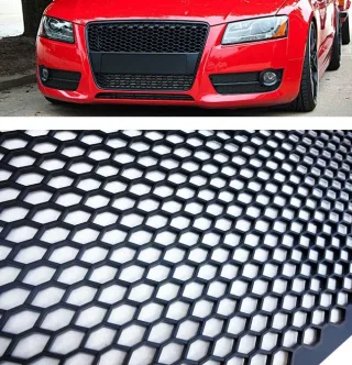 PREMIUM Universal Renn Race Waben Gitter Schwarz Stoßstange Frontschürze Diffuso