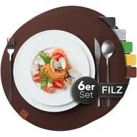 Loco Bird Platzset Tischset aus Filz, 6er Set Rechteckig, 38 cm Telleruntersetzer, (Tischset), abwischbare Tischuntersetzer Platzdeckchen