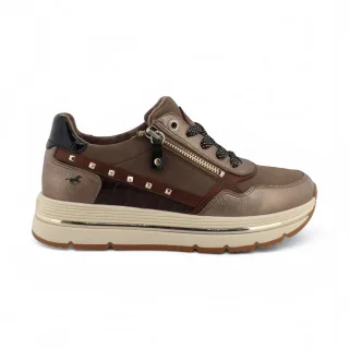 Mustang Damen braune Schnürschuhe Plateau-Sneakers – M0332001