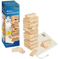 Idena Spiel Idena 40088 - Reisespiel Wackelturm aus Holz, Geschicklichkeitsspiel