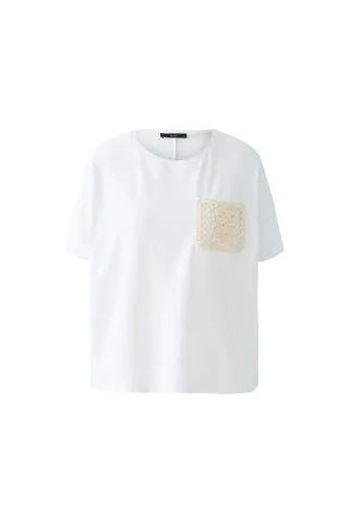 Oui - T-Shirt Baumwoll-Modalmischung optic white - Gr. - 44