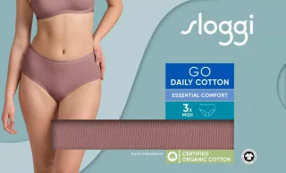 sloggi - sloggi GO Daily Cotton Midi 3P cacao - Gr. - L