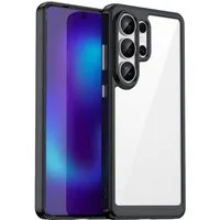 Wigento Handyhülle für Samsung Galaxy S26 Ultra 5G Colorful Serie TPU Acryl Schwarz 6,9 Zoll, Colorful Series Hybrid Schutzhülle