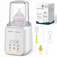 SWGOTA Babyflaschenwärmer 2026 Neuer 9-in-1 Babyflaschenwärmer Sterilisator, NTC, BPA-frei, Für 60–240 ml, 360° Wasserbad, Nachtlicht, 48H Warmhalten, 1–24H Timer