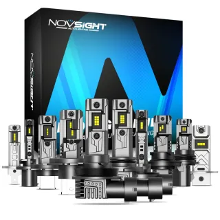NovSight T11 LED Headlight Bulb 60W Pair 16000LM 6500K White Light IP68 Waterproof Automotive Headlights High Brightness