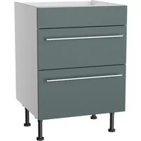 KOCHSTATION Kochfeldumbauschrank KS-Bern2 Breite 60 cm, Kochfeldumbauschrank, 2 Auszügen, 1 feste Blende