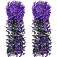 Kunstpflanze Künstlicher Hängender Glyzinien,Kunstblumen Veilchen Hgende Blumen, Agger, für Outdoor Heimdekoration Garten/Hof Schnur Blumendekoration