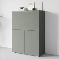 Home affaire PC-Schrank Vera, Sekretär, Home-Office-Schreibtisch mit LED-Beleuchtung (1 St), Multifunktional mit Stauraum, klappbare Tischfläche, LED, B 90 cm