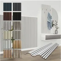 Hexim Wanddekoobjekt APH11 (Akustikpaneele 4 Stück 138,5x60cm Holz Comfort - flexible Holzpaneele Platten Lamellenwand MDF Wandpaneele Lamellenverkleidung Wandverkleidung schalldämmend 3.32m² White)