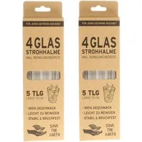 Macosa Home Trinkhalme Trinkröhrchen Glas 8 Stück inkl. Reinigungsbürste 20 cm, (Röhrchen Cocktails, 8-tlg., Glastrinkhalm Halm), Nachhaltige Strohhalme Glasstrohhalm wiederverwendbar