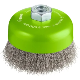 Bosch PRO Topfbürste, Edelstahl, gewellter Draht, M14, 8500-12500 U/min - 2608622103