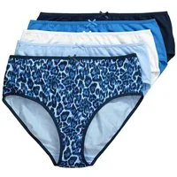 Ulla Popken Midislip Midislips 5er-Pack farbiges Leomuster/einfarbig