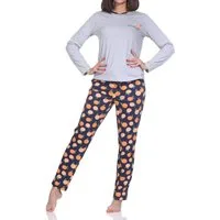 Normann Pyjama Normann Damen Pyjama langarm – „Peachy“ Design – Soft-Jersey Komfort