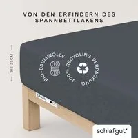 Schlafgut Spannbettlaken CASUAL Bettlaken 100% gekämmte Bio-Baumwolle, 150 g/m², Spannbetttuch, Jersey, Gummizug: rundum, (1 Stück), Bettlaken bis 25 cm Höhe, langlebig, weich, Antipilling-Ausrüstung